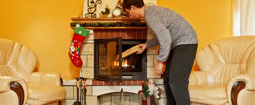 Rusted Metal Fireplace Restoration in Valle Vista, California